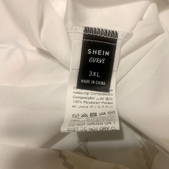 NWT. Shein 70s-inspired bohemian chic dress. White with gorgeous flowers. 3x. - Picture 7 of 7